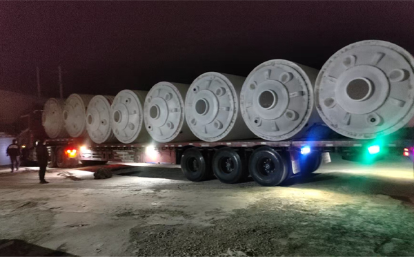 广河锥底桶交付现场